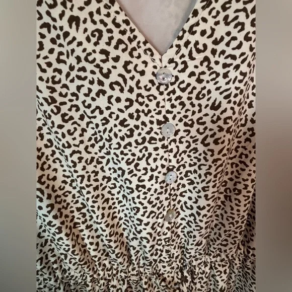PrettyGarden Cream and Brown Leopard Print Maxi Dress - Picture 3 of 7